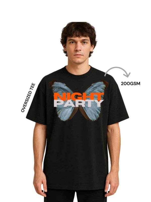 "Night Party" Oversized Graphic Tee
