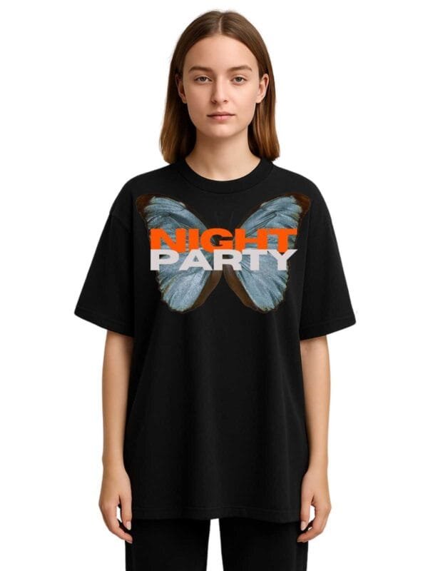 Night Party" Butterfly Oversized Tee – Unisex