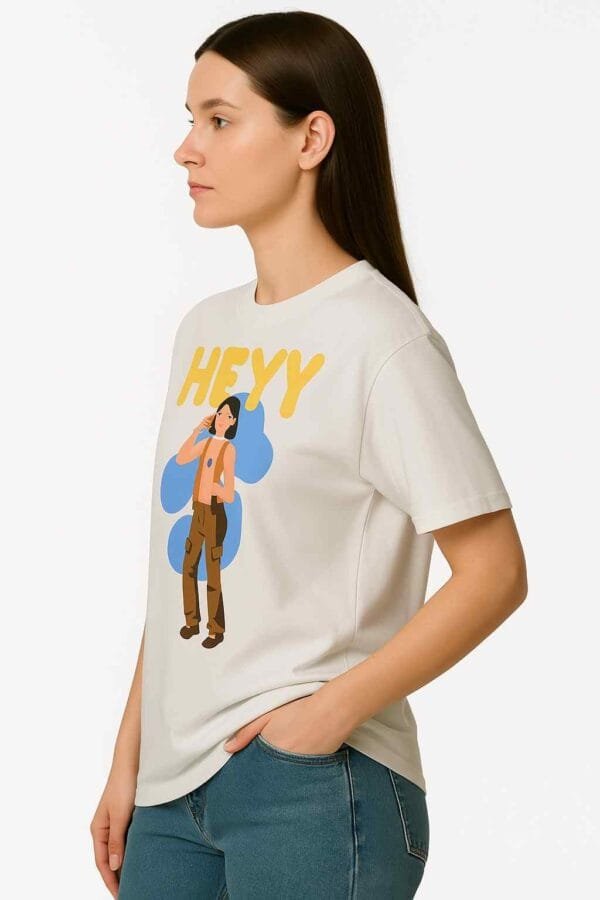 Casual “HEYY” Graphic Printed T-Shirt - Image 2