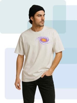Galactic Whirl  Cosmic Cartoon T-Shirt