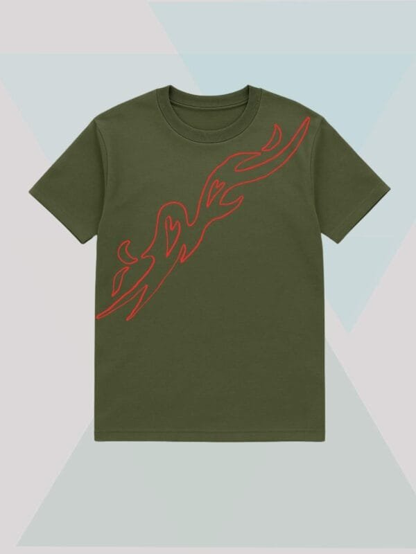 Olive Green Flame Heart